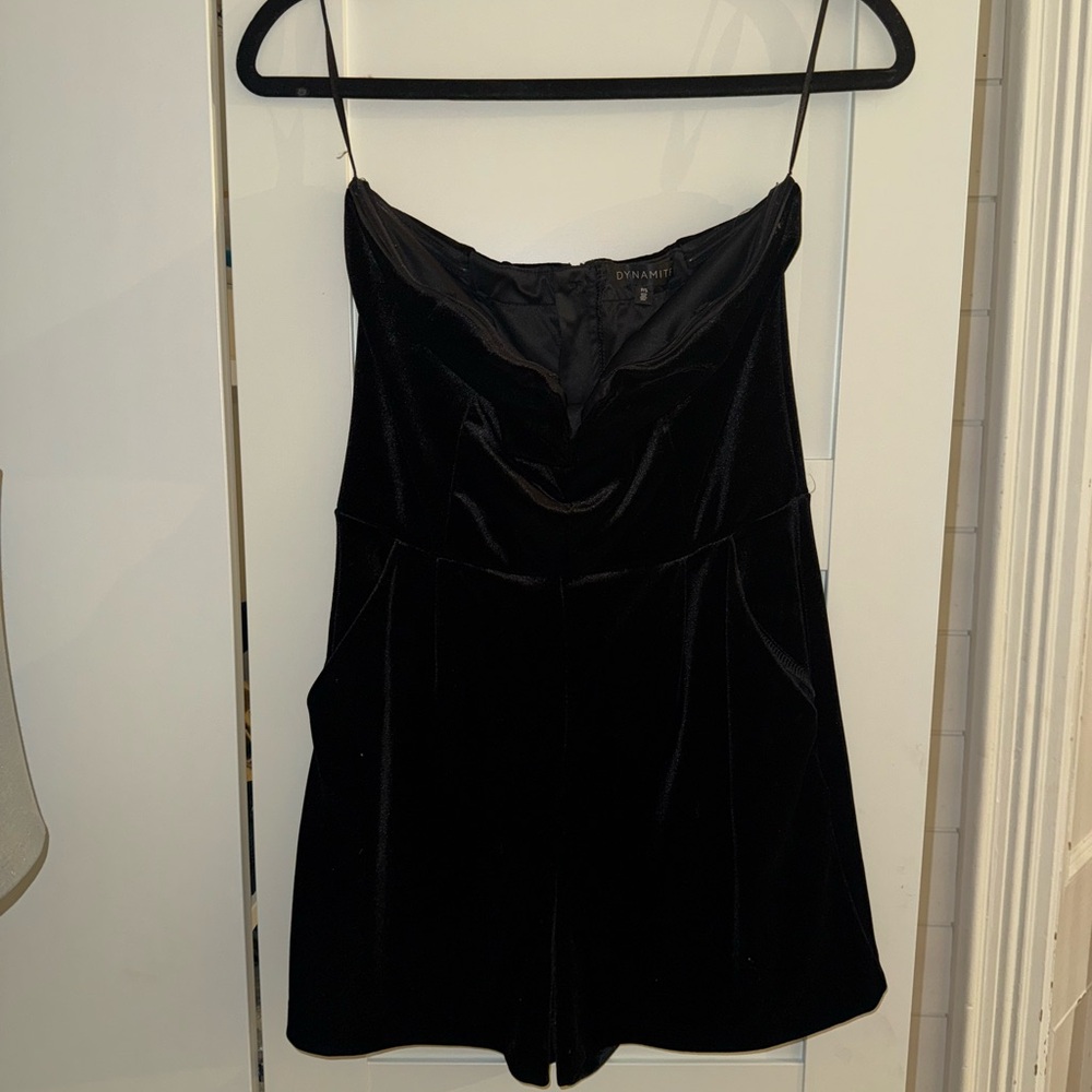 Elegant Black Velvet Romper